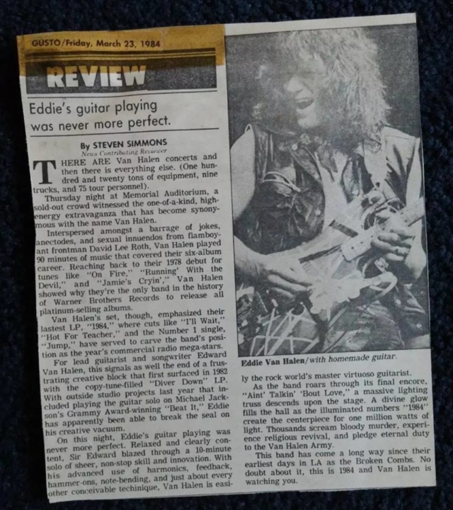 Van Halen 3/22/84 Buffalo, NY - Concert Reviews, Shirt, Tickets